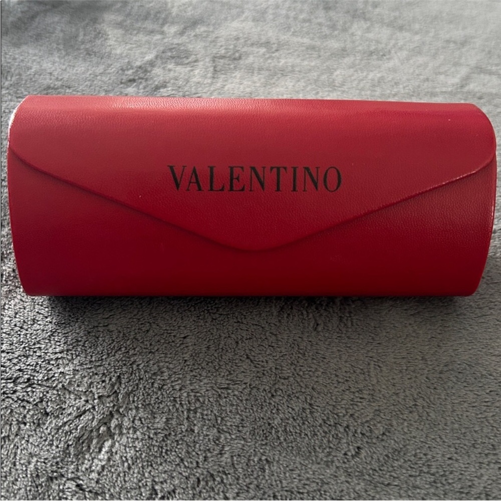 Valentino Tortoise Shield Sunglasses with Dark Lenses and Red Case - Picture 3 of 8